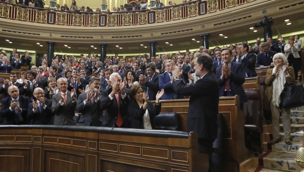Mariano Rajoy celebrando su triunfo
