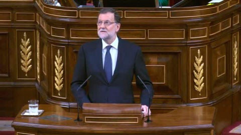 Mariano Rajoy durante su discurso de investidura previo a la segunda votaci&oacute;n