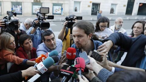 Pablo Iglesias a su llegada al Congreso