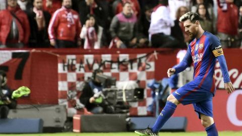 Leo Messi en su encuentro frente al Sevilla