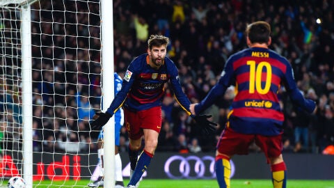Gerard Piqu&eacute; y Leo Messi, jugadores del F.C Barcelona