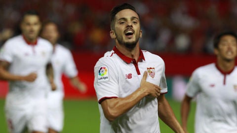 El centrocampista del Sevilla, Pablo Sarabia.