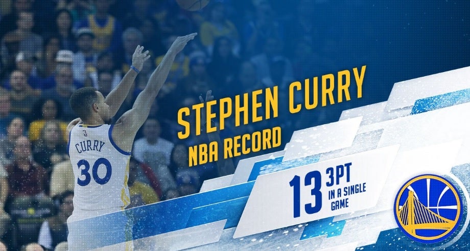 Stephen Curry hace historia en la NBA: 13 triples en un partido Stephen Curry hace historia en la NBA: 13 triples en un partido