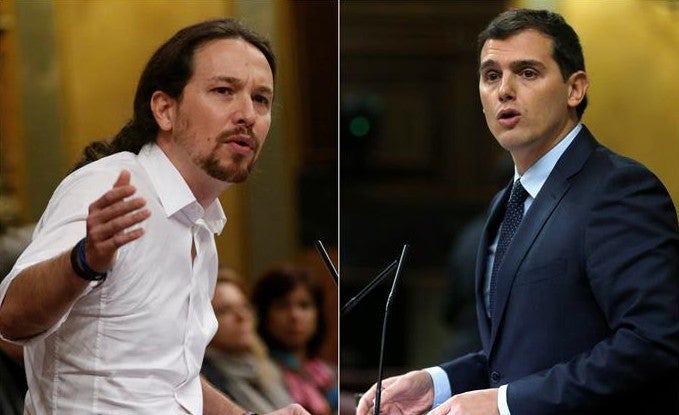 Rivera dice que Podemos estará contento con la victoria de Trump e Iglesias responde llamándole "mascota de Rajoy" Rivera dice que Podemos estará contento con la victoria de Trump e Iglesias responde llamándole "mascota de Rajoy"