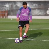 Casemiro, en el entrenamiento del Real Madrid