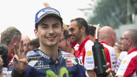 Jorge Lorenzo despu&eacute;s de una carrera