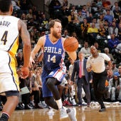 Sergio Rodríguez, en acción ante Indiana Pacers