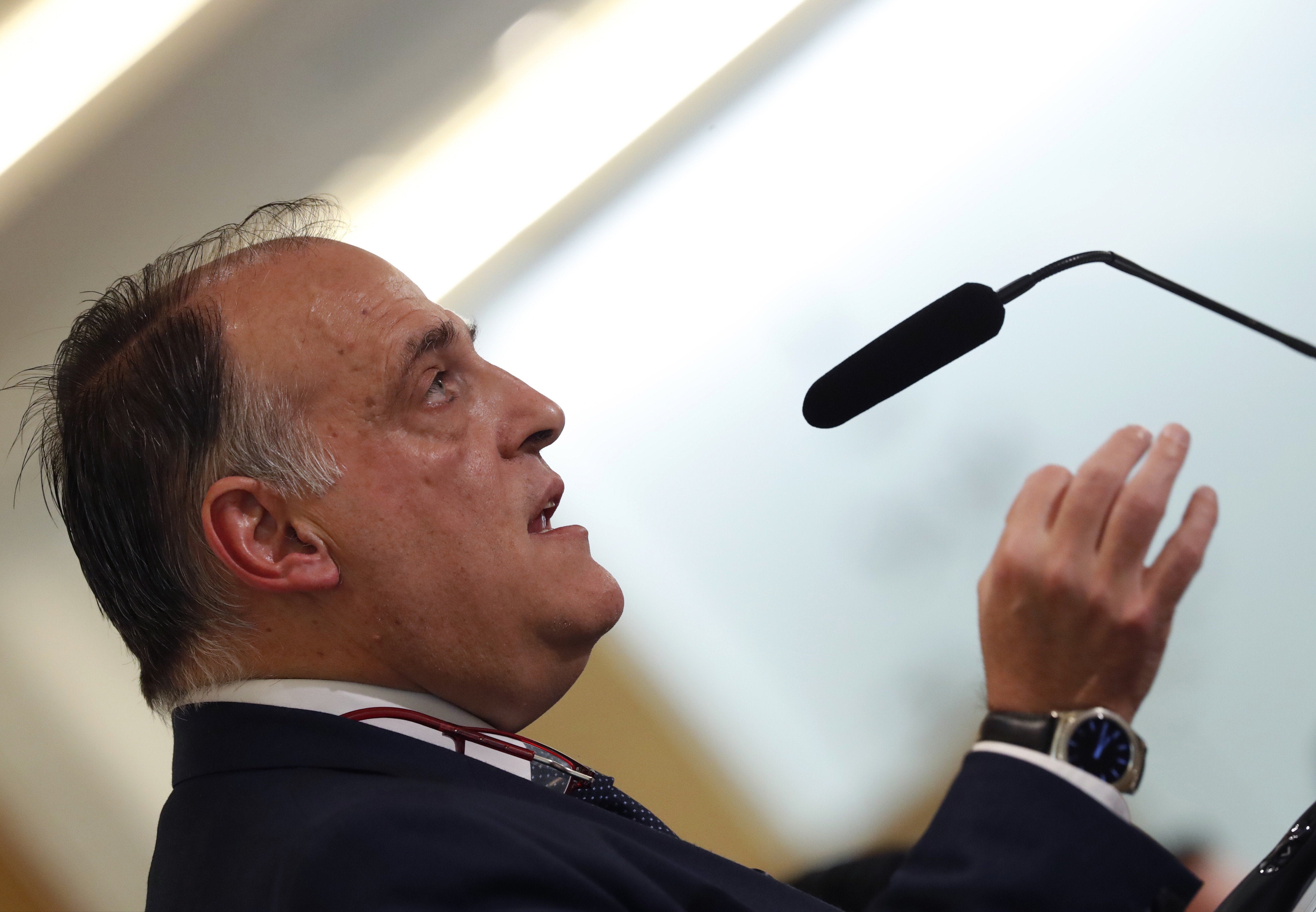 Tebas: "Es injusto que estén imputados Bartomeu, Rosell y Neymar" Tebas: "Es injusto que estén imputados Bartomeu, Rosell y Neymar"