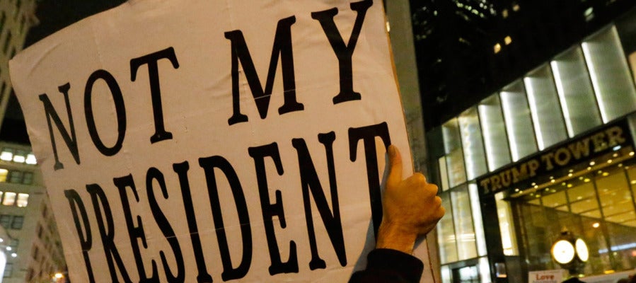Una protesta contra Donald Trump tras ganar las elecciones Una protesta contra Donald Trump tras ganar las elecciones