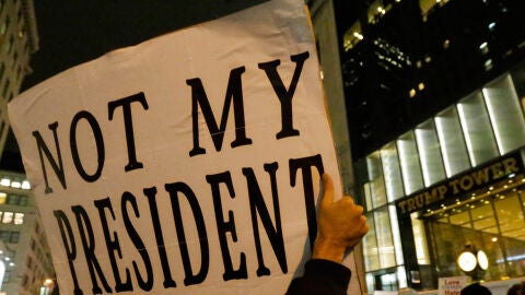 Una protesta contra Donald Trump tras ganar las elecciones