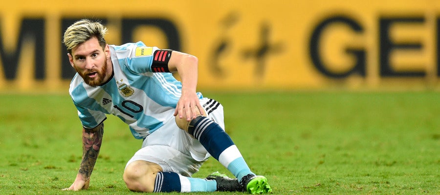 Messi, durante el partido Brasil-Argentina Messi, durante el partido Brasil-Argentina