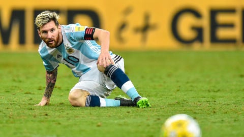 Messi, durante el partido Brasil-Argentina