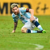 Messi, durante el partido Brasil-Argentina