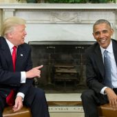 Donald Trump y Barack Obama, durante su primera reunión
