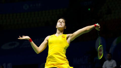 Carolina Mar&iacute;n, en acci&oacute;n durante el Abierto de China