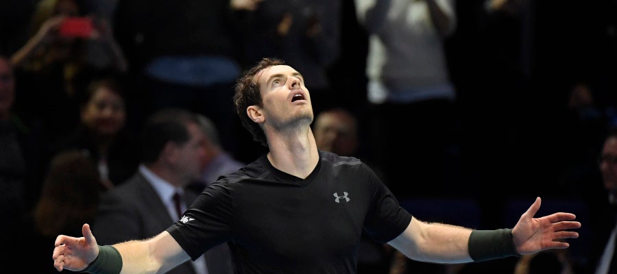 Andy Murray celebra la victoria ante Raonic Andy Murray celebra la victoria ante Raonic