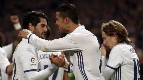 El Real Madrid celebra un gol