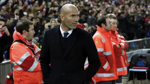 Zinedine Zidane, en el partido ante el Atlético de Madrid Zinedine Zidane, en el partido ante el Atlético de Madrid