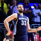 Gasol celebra una anotación Gasol celebra una anotación