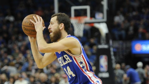 Sergio Rodr&iacute;guez, con los Sixers