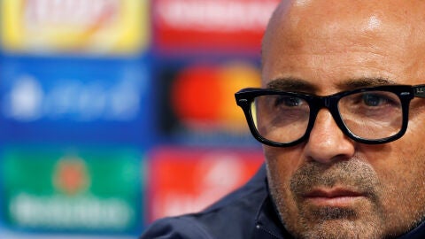 Jorge Sampaoli en una rueda de prensa