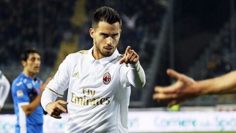 Suso celebrando su gol al &Eacute;mpoli