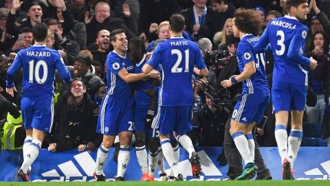 El Chelsea celebrando un gol