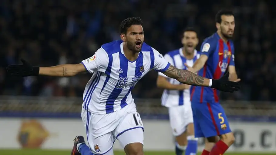 Willian José Da Silva celebra el gol marcado ante el FC Barcelona Willian José Da Silva celebra el gol marcado ante el FC Barcelona