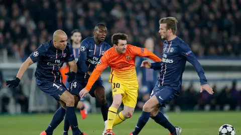 Leo Messi, durante un partido contra el PSG Leo Messi, durante un partido contra el PSG