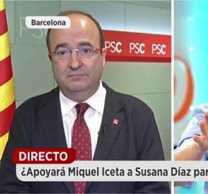 Miquel Iceta, durante una entrevista en Espejo Público Miquel Iceta, durante una entrevista en Espejo Público