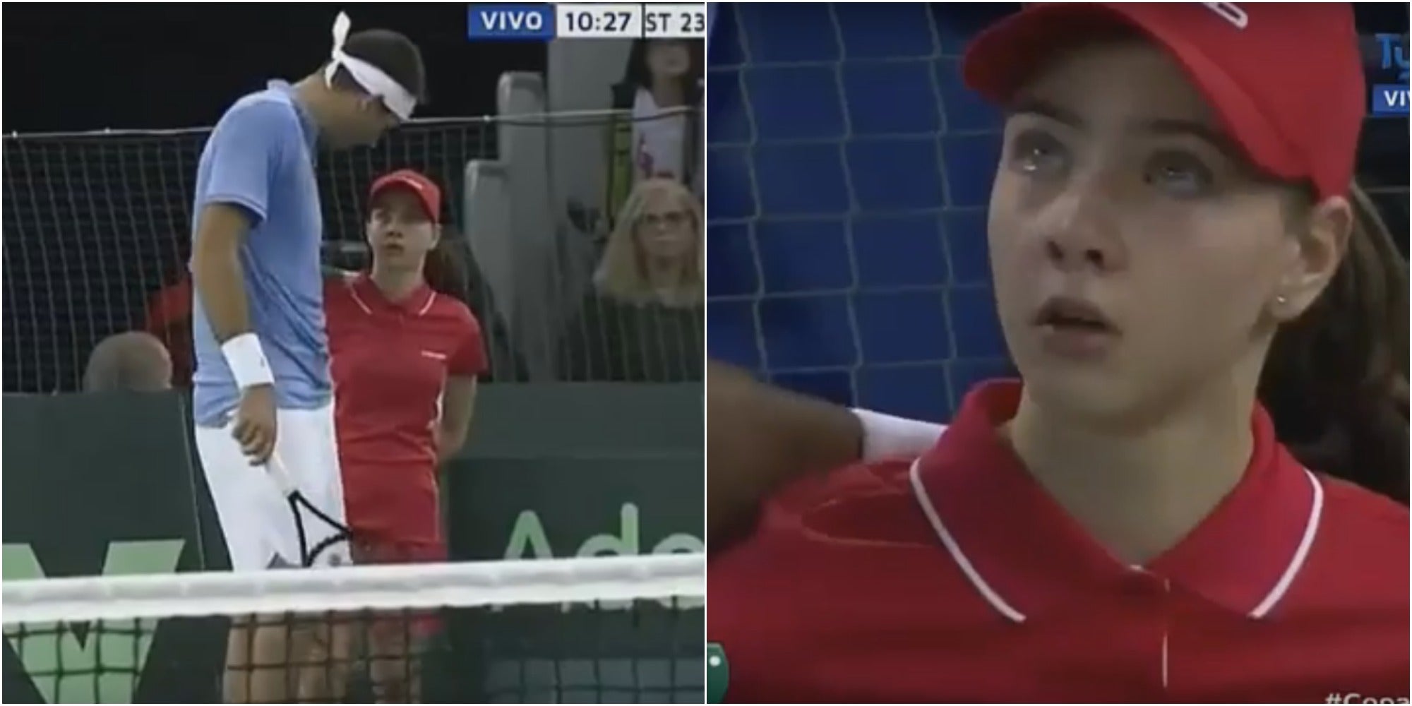 Del Potro y su emotivo gesto con una recogepelotas que sufrió un pelotazo en la Copa Davis Del Potro y su emotivo gesto con una recogepelotas que sufrió un pelotazo en la Copa Davis