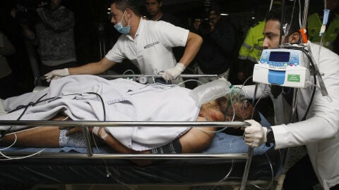 Alan Ruschel, a su llegada al hospital