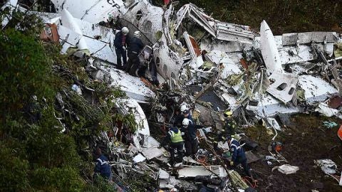 As&iacute; ha quedado el avi&oacute;n en el que viajaba el Chapecoense
