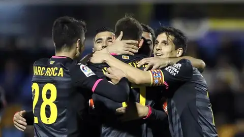 El Espanyol celebra el gol anotado en Copa ante el Alcorcón El Espanyol celebra el gol anotado en Copa ante el Alcorcón