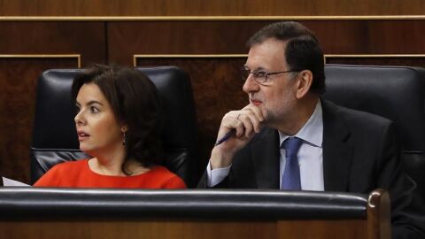 Soraya S&aacute;enz de Santamar&iacute;a y Mariano Rajoy