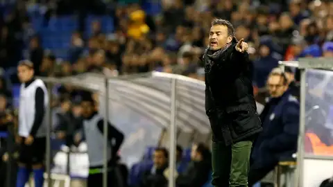Luis Enrique, durante el partido contra el Hércules Luis Enrique, durante el partido contra el Hércules