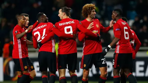 El United celebrando un gol El United celebrando un gol