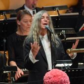 La cantante Patti Smith en la ceremonia de los Nobel en Estocolmo