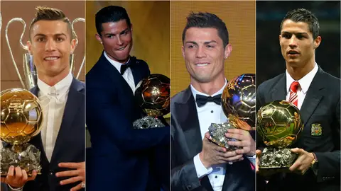 Los cuatro Balones de Oro de Cristiano Ronaldo Los cuatro Balones de Oro de Cristiano Ronaldo