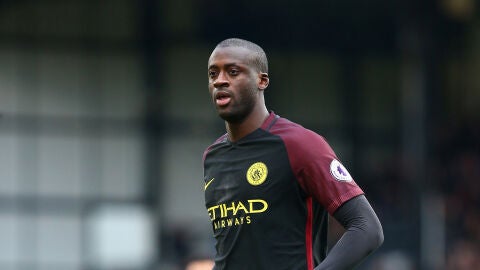 Yaya Tour&eacute;, durante un partido con el Manchester City