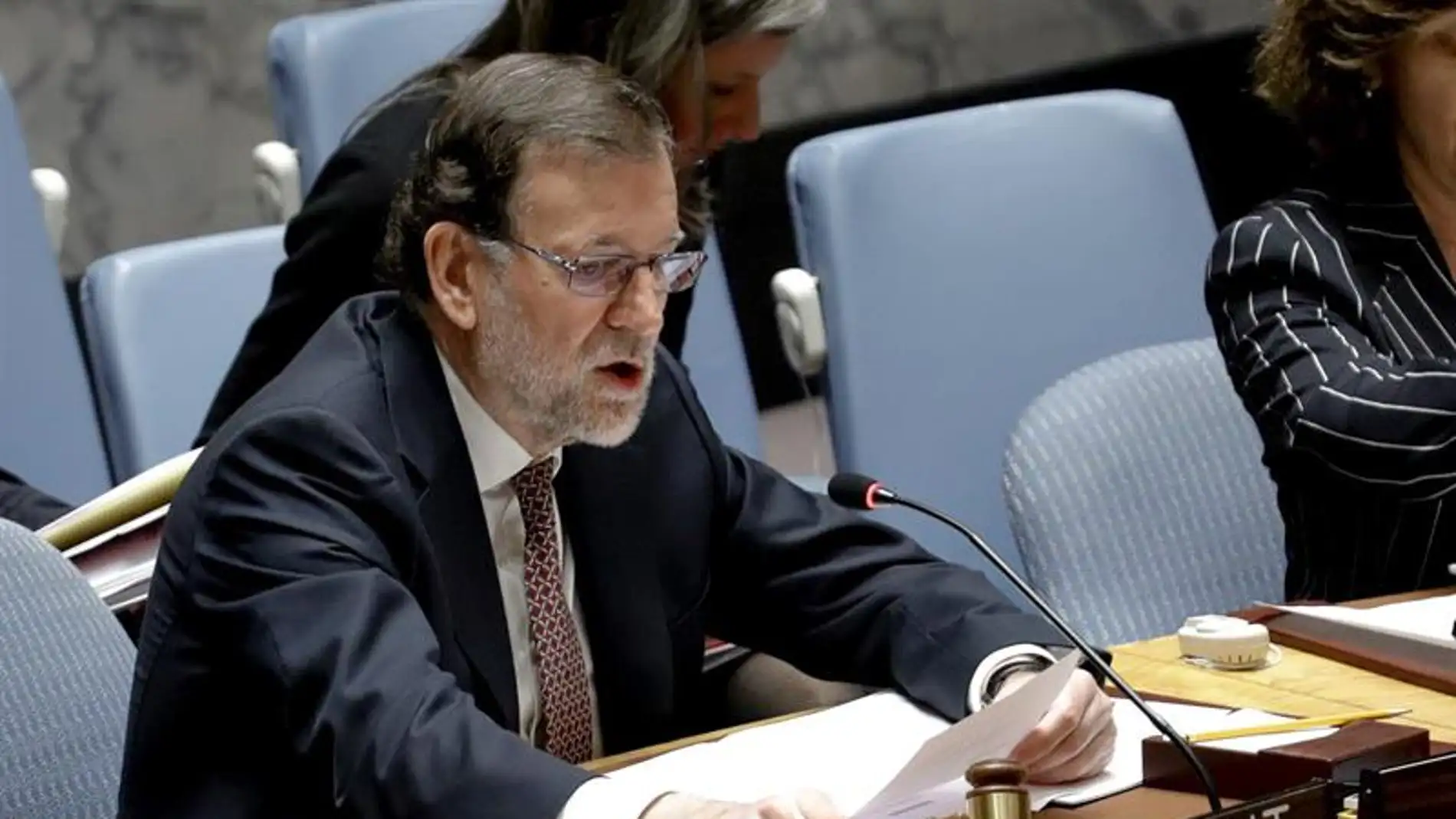 El presidente del Gobierno, Mariano Rajoy, preside la sesión del Consejo de Seguridad de la ONU