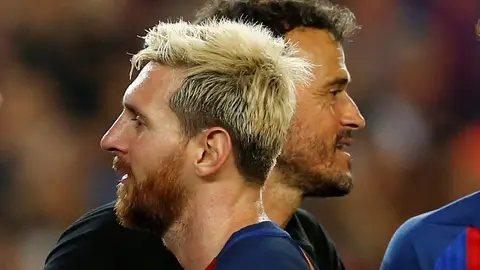 Luis Enrique, con Messi Luis Enrique, con Messi