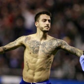 Joselu celebrando su gol frente al Alavés