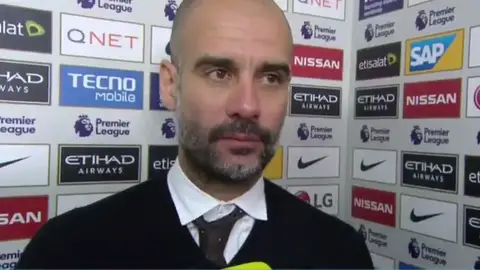 Guardiola, durante la entrevista con la BBC Guardiola, durante la entrevista con la BBC