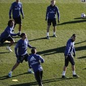 Pepe, durante un entrenamiento con el Real Madrid