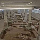 Estado este jueves de las excavaciones arqueológicas en el interior del Mercado Central de Elche.
