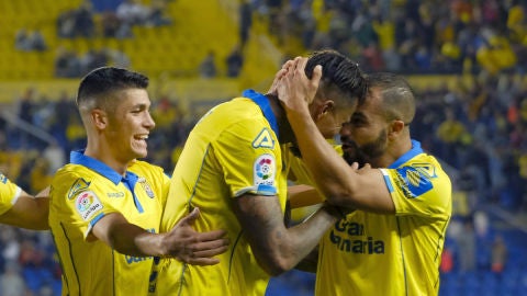 Las Palmas celebra un gol