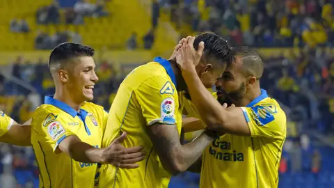 Las Palmas celebra un gol Las Palmas celebra un gol
