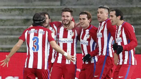 El Atlético celebra un gol El Atlético celebra un gol