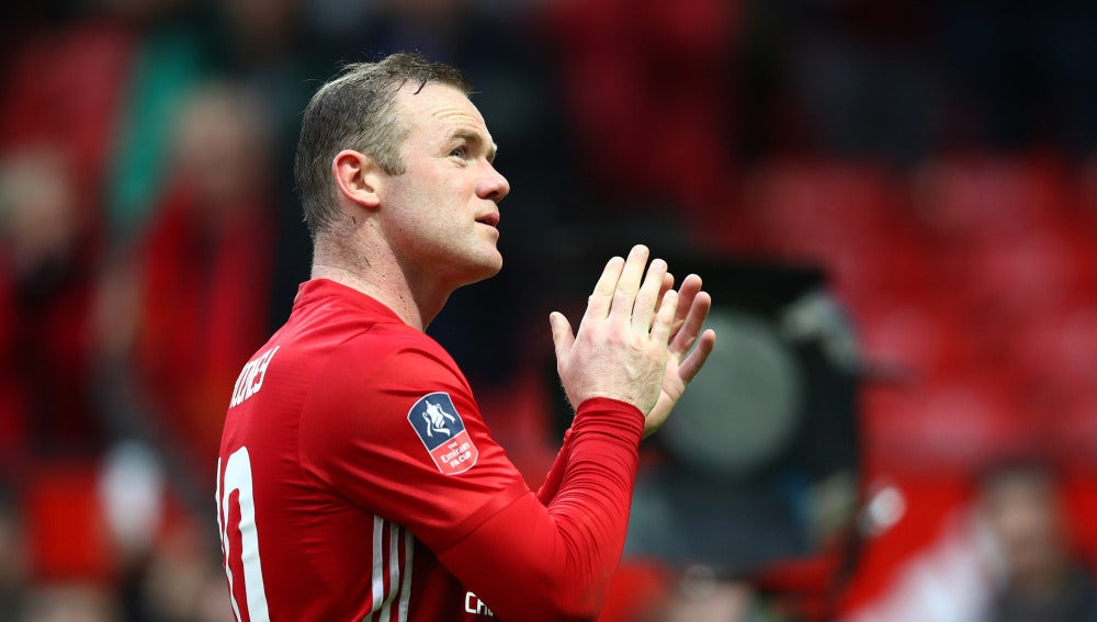 Rooney en el partido con el Manchester